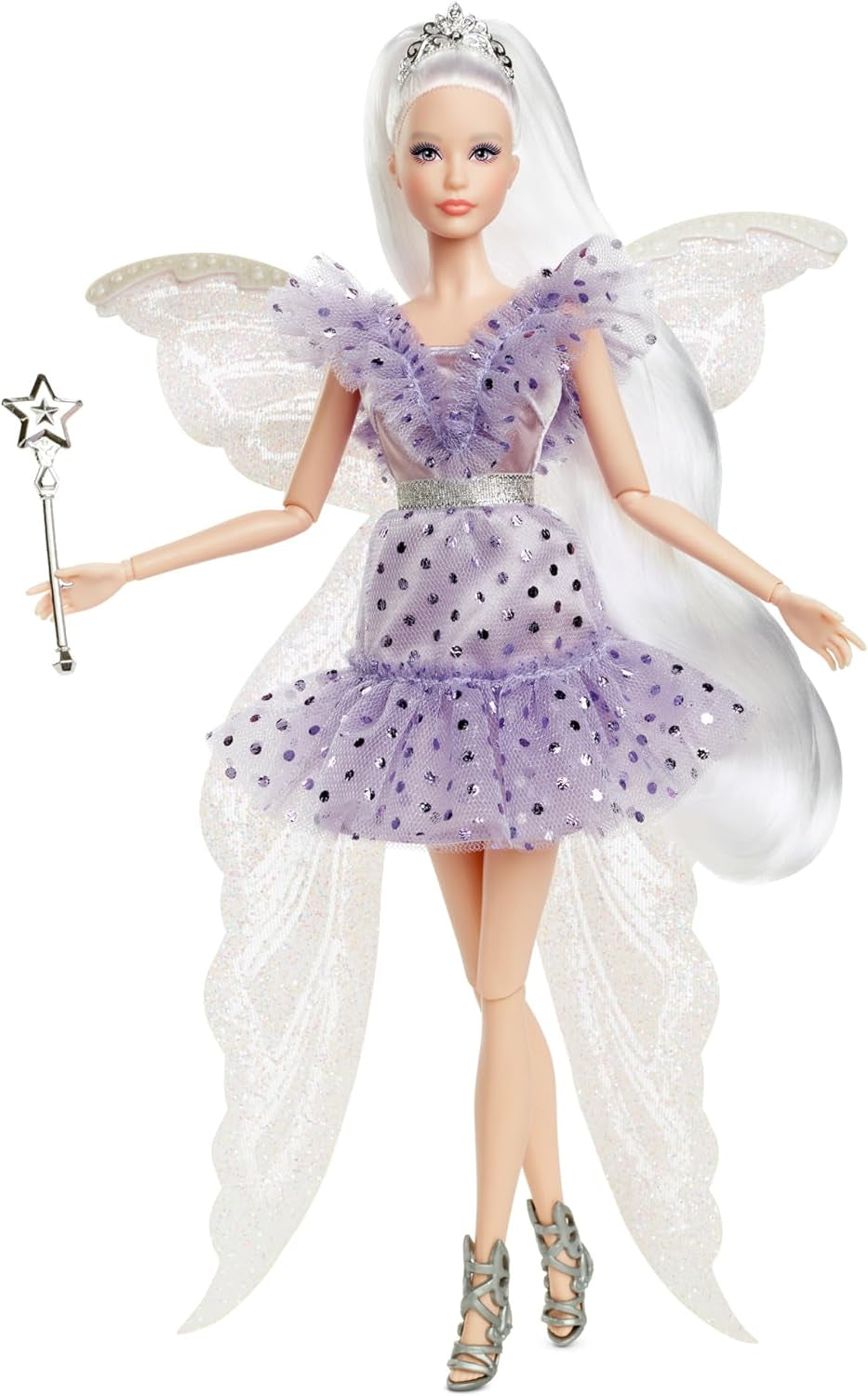 Barbie Signature Zahnfee-Puppe, Sammlerpuppe mit Feenflügeln, Zauberstab und Münzbeutel, Geschenk für Kinder ab 6 Jahren, JCW43 Naty Shop Dolls