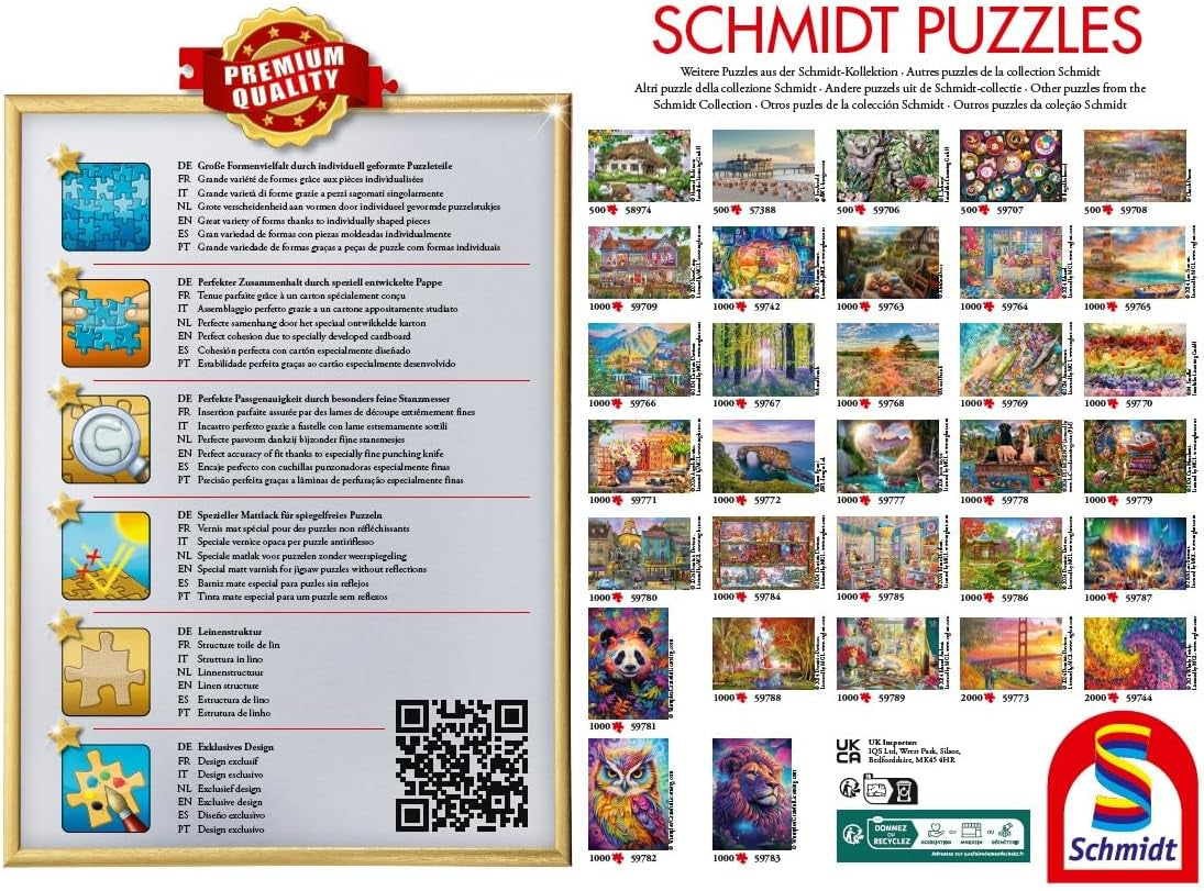 Schmidt Spiele 59765 Sonnenuntergang in der Leuchtturmbucht, Puzzle 1000 Teile, bunt Puzzle Naty Shop