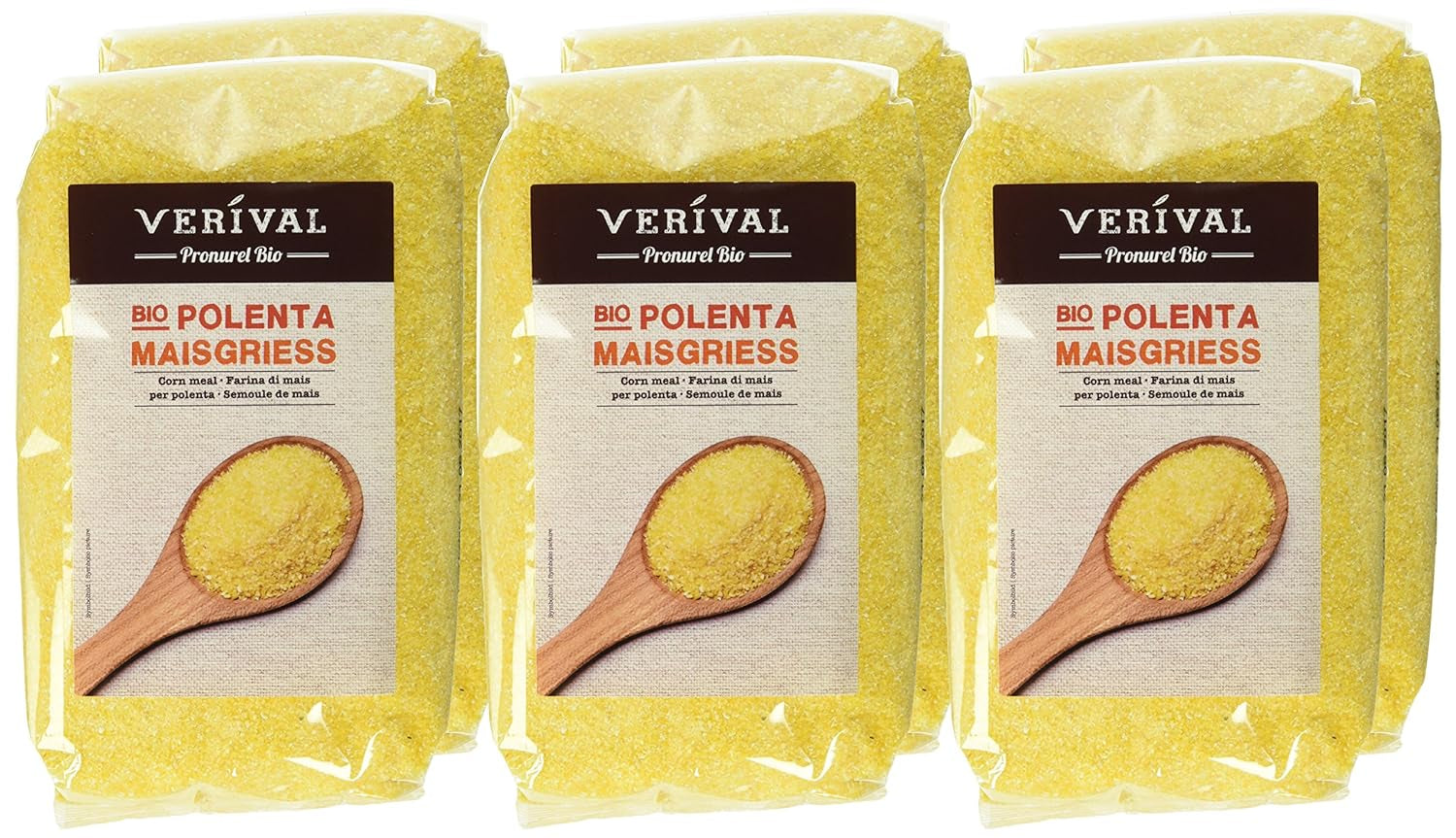 Verival Maisgrieß - Bio, 6er Pack (6 x 500 g Beutel) - Bio Cerealien Naty Shop
