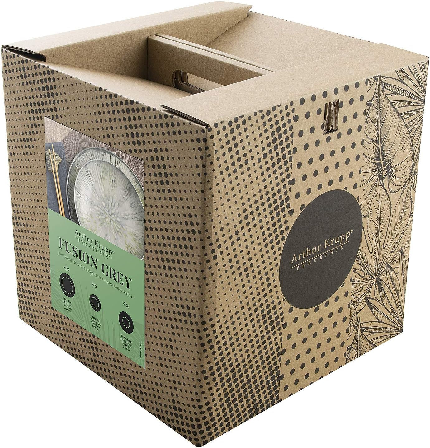 Fusion Grey Porzellan-Geschirrset 67351GA2, 12-teilig