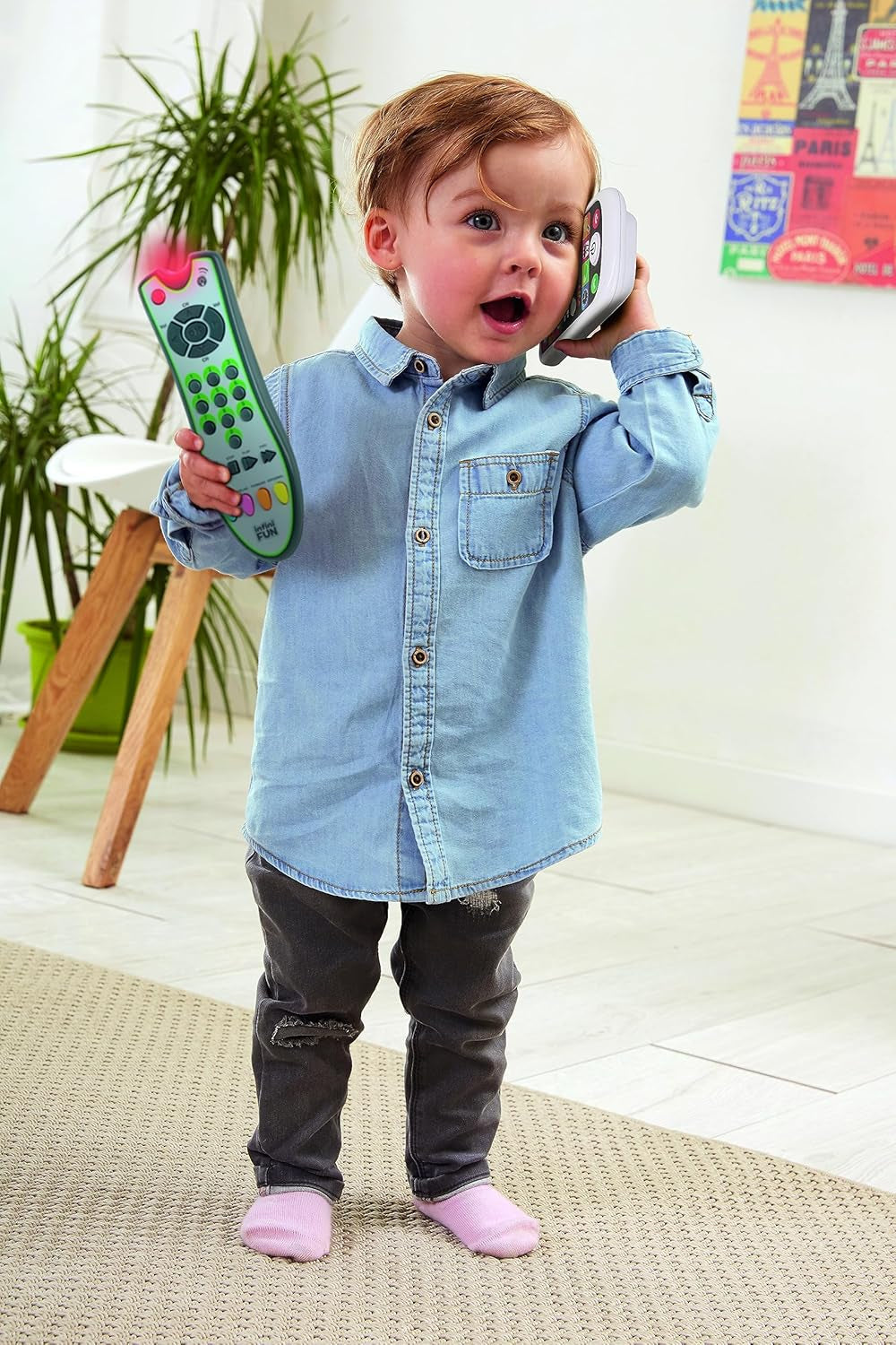 My Duo High-Tech-Telefon + Fernbedienung – 1 dreisprachige Französisch/Englisch/Spanisch-Fernbedienung und 1 ultrarealistisches Telefon – Multi-Aktivitäts-Lernspielzeug von 12 Years Old Toys Bebe Naty Shop