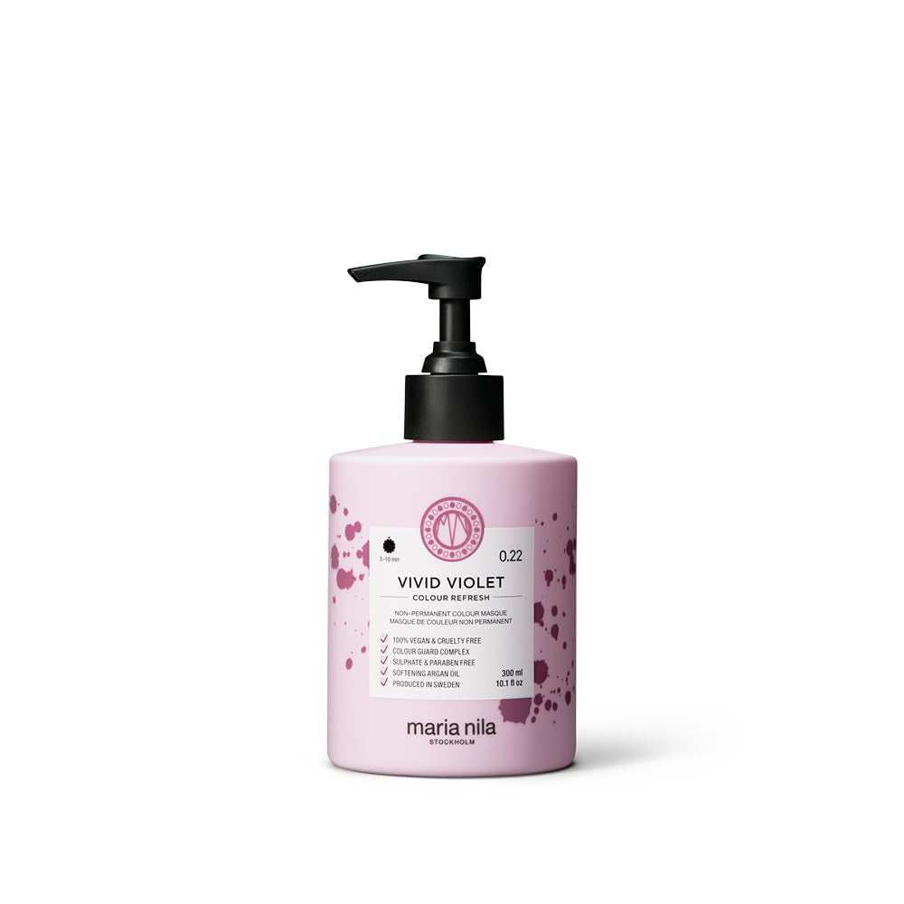 Maria Nila Color Refresh 300 ml – Eine pflegende Farbbombe mit temporären Farbpigmenten, die die Haarfarbe schnell auffrischen. 100 % vegan. Keine Sulfate und keine Parabene. Haarfärbemittel Naty Shop Vivid Violet