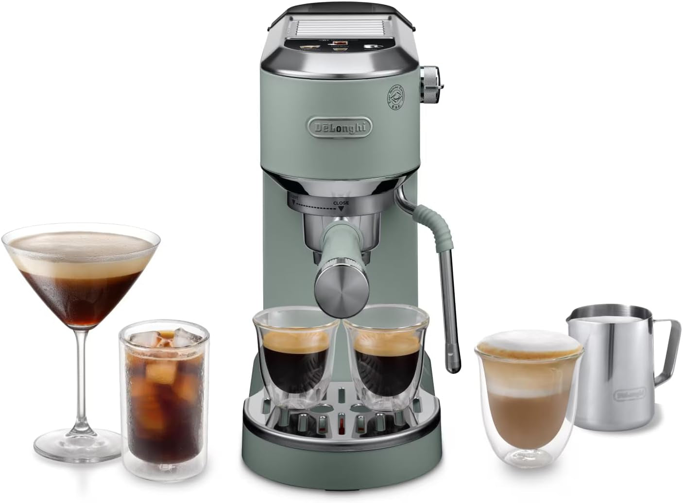De'Longhi Dedica Style EC 685.B – Espressomaschine mit Siebträger, Espressomaschine mit professionellem Milchaufschäumer, nur 15 cm breit, für gemahlenen Kaffee oder ESE-Kapseln, 1 l Wassertank, schwarz