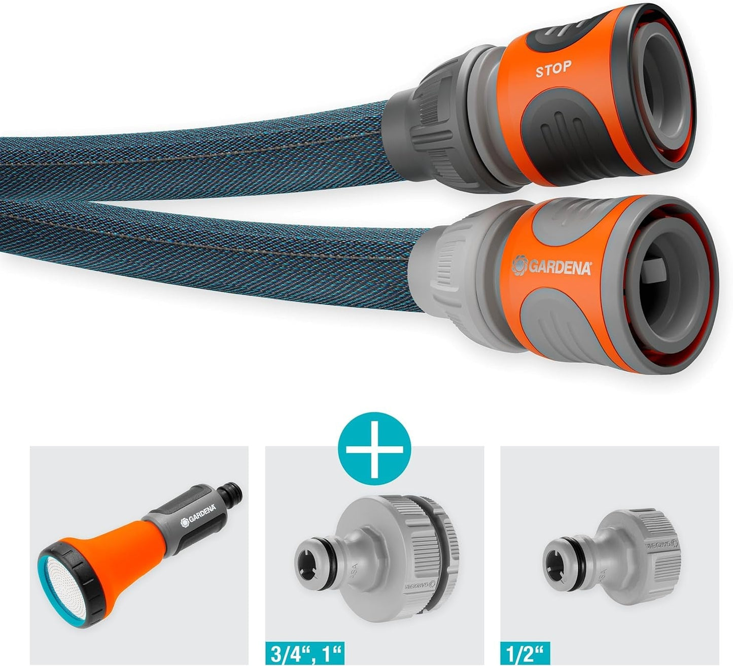 Gardena Liano Xtreme 1/2 Zoll 10m Set: Extrem robuster Textil-Gartenschlauch für Innenwasserhähne mit leichtem, wetterfestem PVC-Innenschlauch (18460-20)