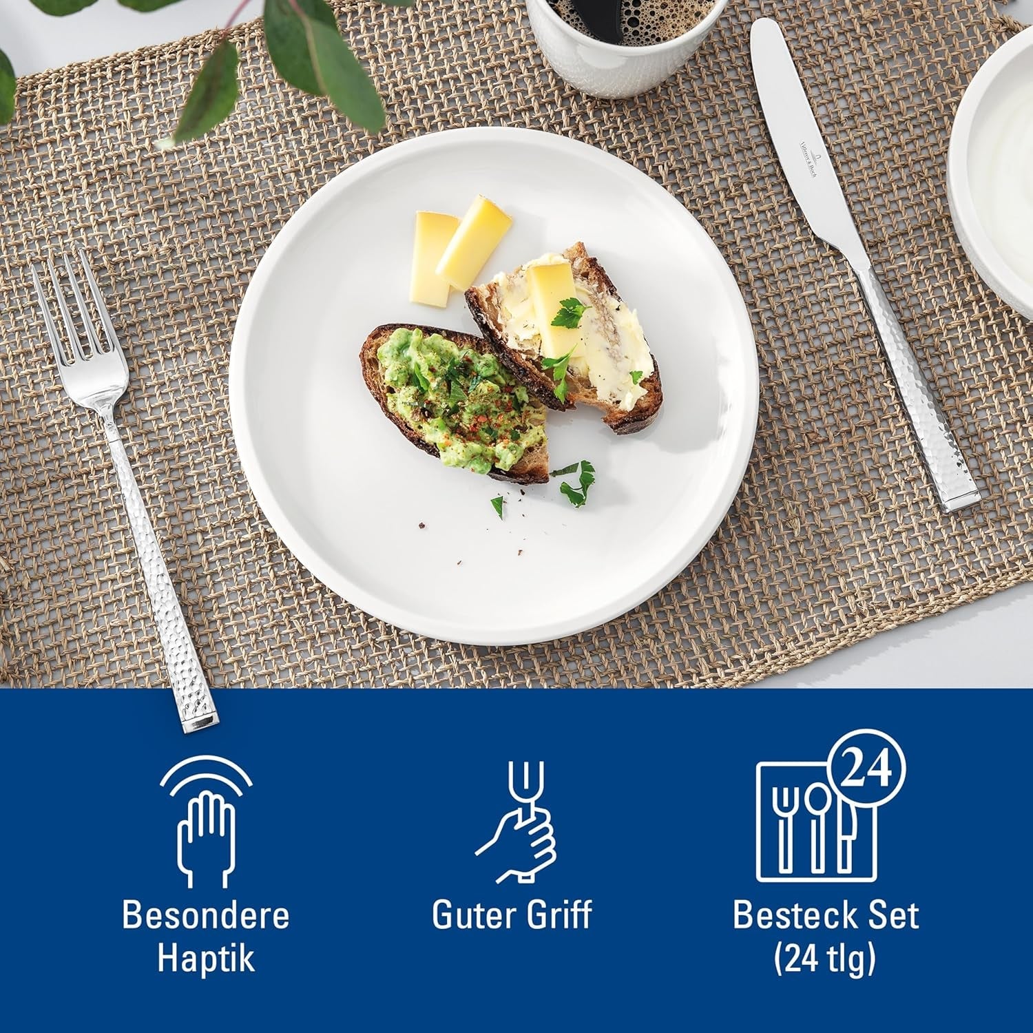 Villeroy & Boch Blacksmith Besteckset für bis zu 6 Personen, 24-teilig, Edelstahl