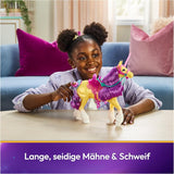 Unicorn Leaf Unicorn Academy – 28 cm großes Original-Ava-Einhorn aus der Netflix-Serie mit echter Mähne und Schweif, abnehmbarem Zaumzeug, Sattel und Bürste, für Kinder ab 4 Jahren
