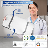 Orthopädisches Kissen, ergonomisches Nackenkissen, Kopfkissen, Original-Memory-Schaum-Kissen für Seiten, Rücken- und Bauchunterstützung, Nackenstützkissen für Männer, Frauen (67,3 x 38,2 x 13,8/3 cm). Orthopädische Halskissen von Naty Shop
