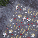 Cartoon-Schneeflocken-Nagelaufkleber, Weihnachts-Nagelaufkleber, selbstklebend, Weihnachts-Nageldesigns, Nagelkunst, Hirsch, Schneeflocken, Weihnachts-Nagelaufkleber, Winter-Nagelzubehör