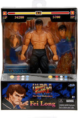 Jada Toys Street Fighter-Figur Guile (15 cm) – Street Fighter 2: The Final Challengers bewegliche Actionfigur zum Sammeln mit alternativem Kopf, Händen und Zubehör, ab 13 Jahren. Actionfiguren Naty Shop Fei-Long