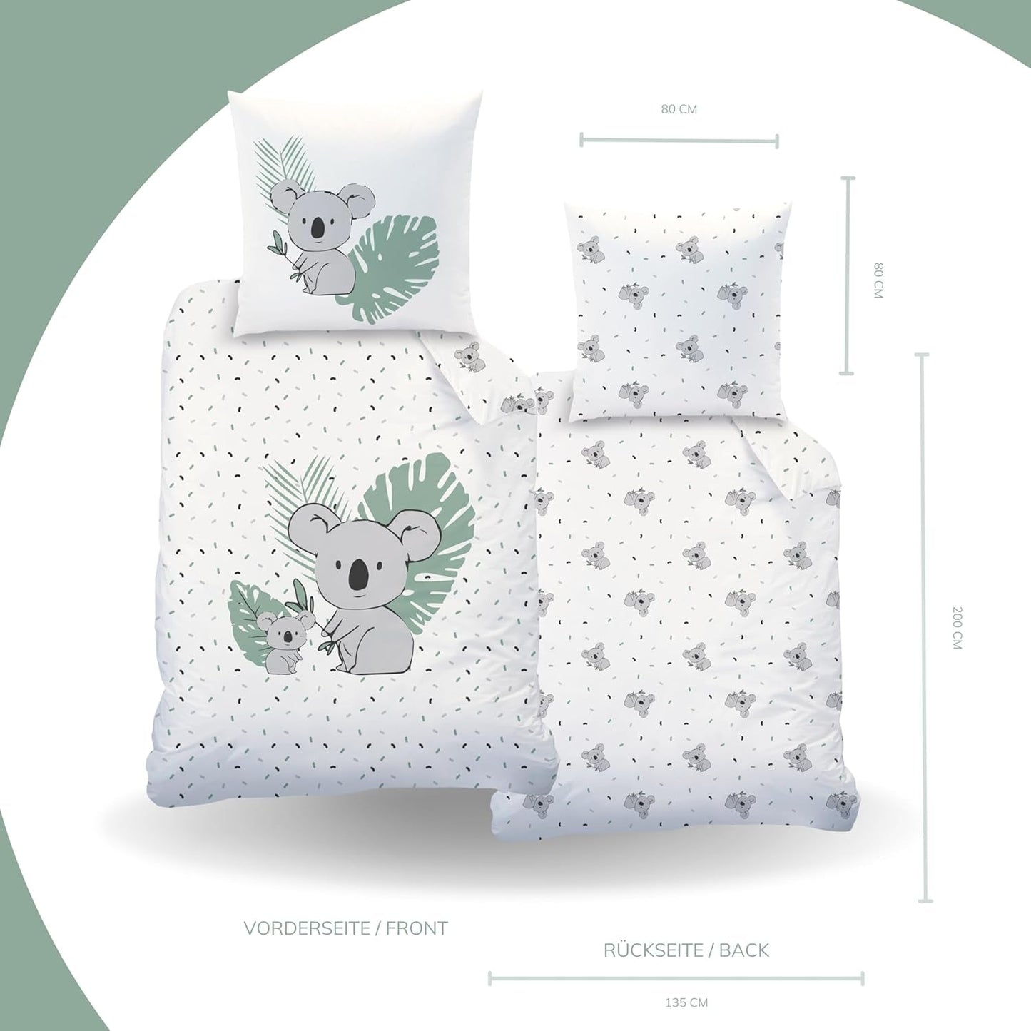 Kinderbettwäsche, Koalabär, Unisex, 100 % Baumwolle. Bettwäsche – Kinder Naty Shop