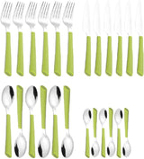 JANE Besteck, polierter Edelstahl 18/0, grüne Kunststoffgriffe, 24-teilig Kitchen Naty Shop