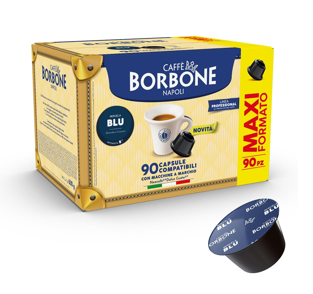 Caffè Borbone Blue Kaffeemischung – 90 Kapseln – kompatibel mit Kaffeemaschinen der Marke Nescafè®* Dolce Gusto®*