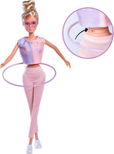 Simba 105733619 – Steffi Love Hula Hoop, Spielzeugpuppe mit Sportoutfit, Hula Hoop und mechanischer Funktion, 29 cm, ab 3 Jahren