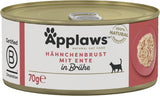 Applaws Premium natürliches Nassfutter für Katzen, Huhn mit Ente in Suppe, Dose 70 g (24 x 70 g)