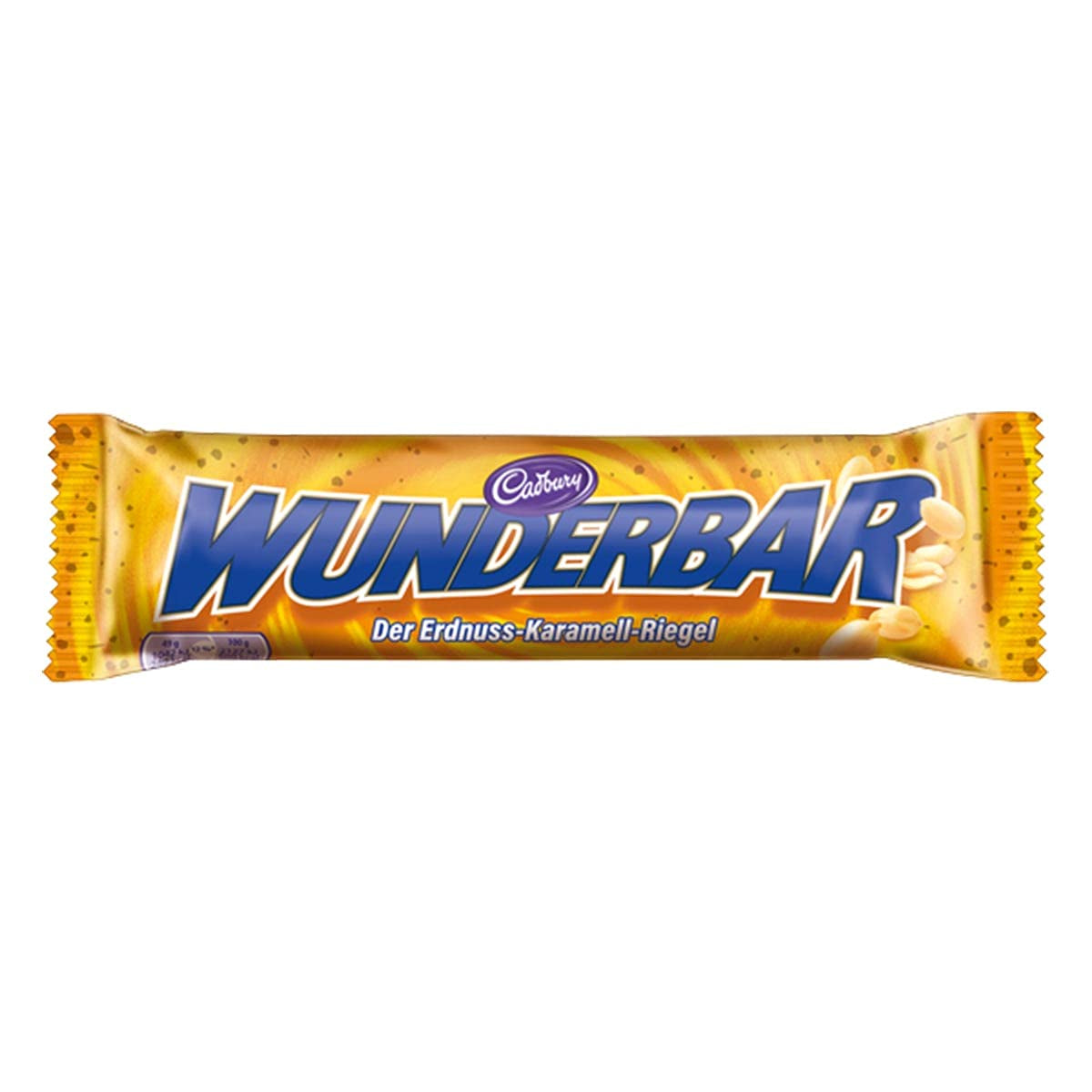 WUNDERBAR Peanuts – Karamell-Erdnussriegel einzeln verpackt mit knackigen Erdnussstückchen – 24 x 49g