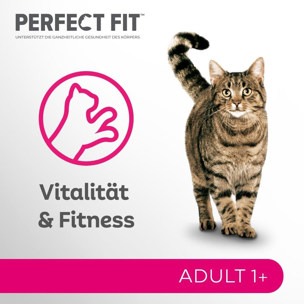 Perfect Fit Adult 1+ Nassfutter-Auswahl mit Lachs, Tiefseefisch, Rind und Huhn, 48 Beutel, 12x85g (4er-Pack) – Premium-Nassfutter für ausgewachsene Katzen ab 1 Jahr