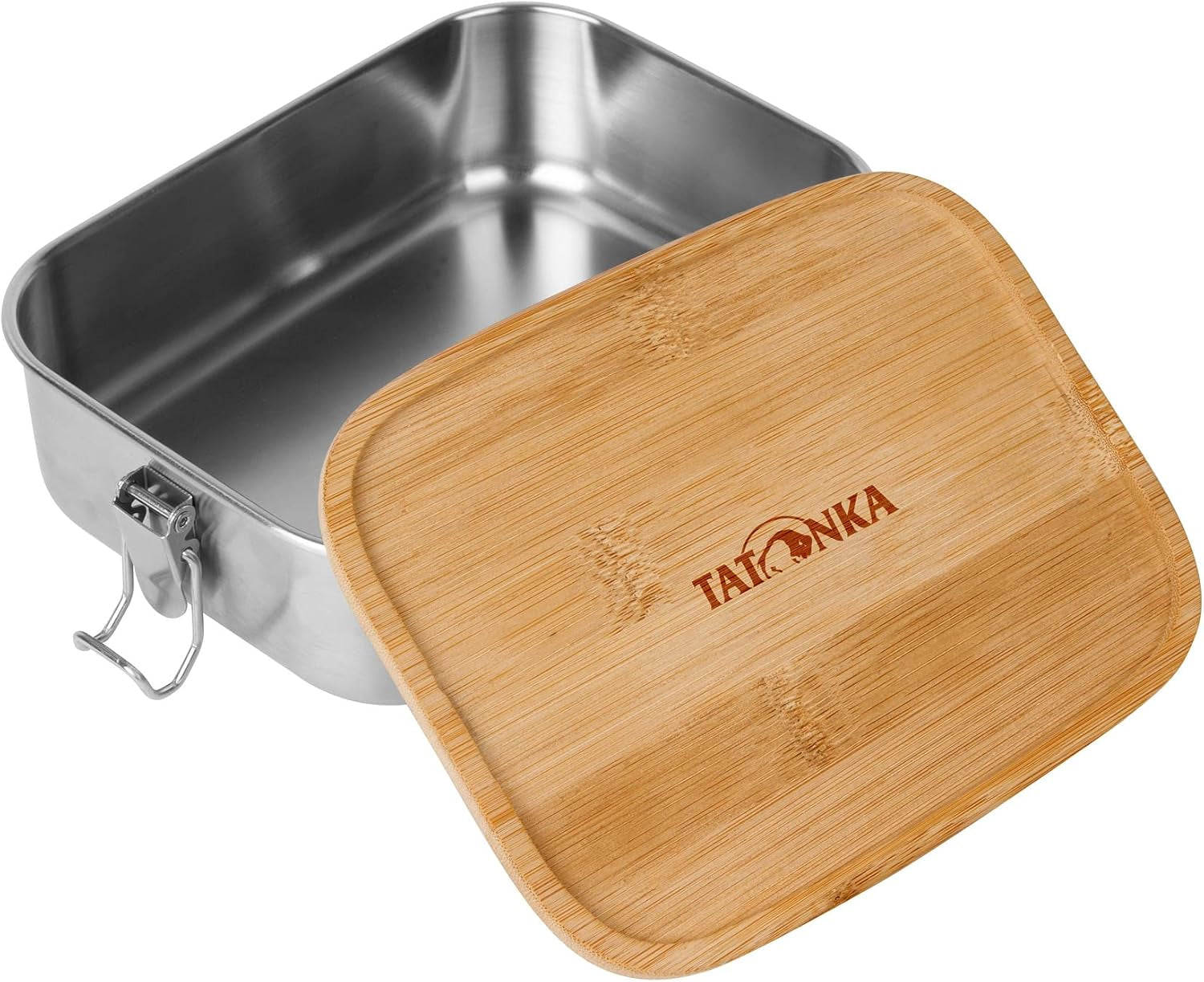 Tatonka Edelstahl-Lunchbox I Bambus-Lunchbox (800 ml / 1000 ml) – Brotbox mit Bambusdeckel und Schwingdeckel – unzerbrechlich, ungiftig, spülmaschinenfest, plastikfrei und BPA-frei. Frischhaltedosen Naty Shop 1000 ml