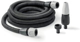 GF SRL, Aquapop Grey Easy 10, 10 Meter selbstverlängernder geflochtener Schlauch, hergestellt in Italien, mit Mini-Gartensprüher und Anschlüssen für die Gartenbewässerung, dunkelgrau