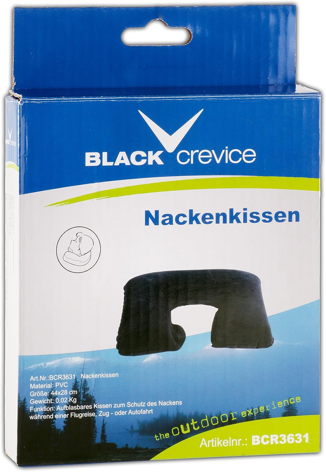 Aufblasbares Nackenkissen Black Crevice Nackenkissen BCR3631 Blau Reisekissen Naty Shop