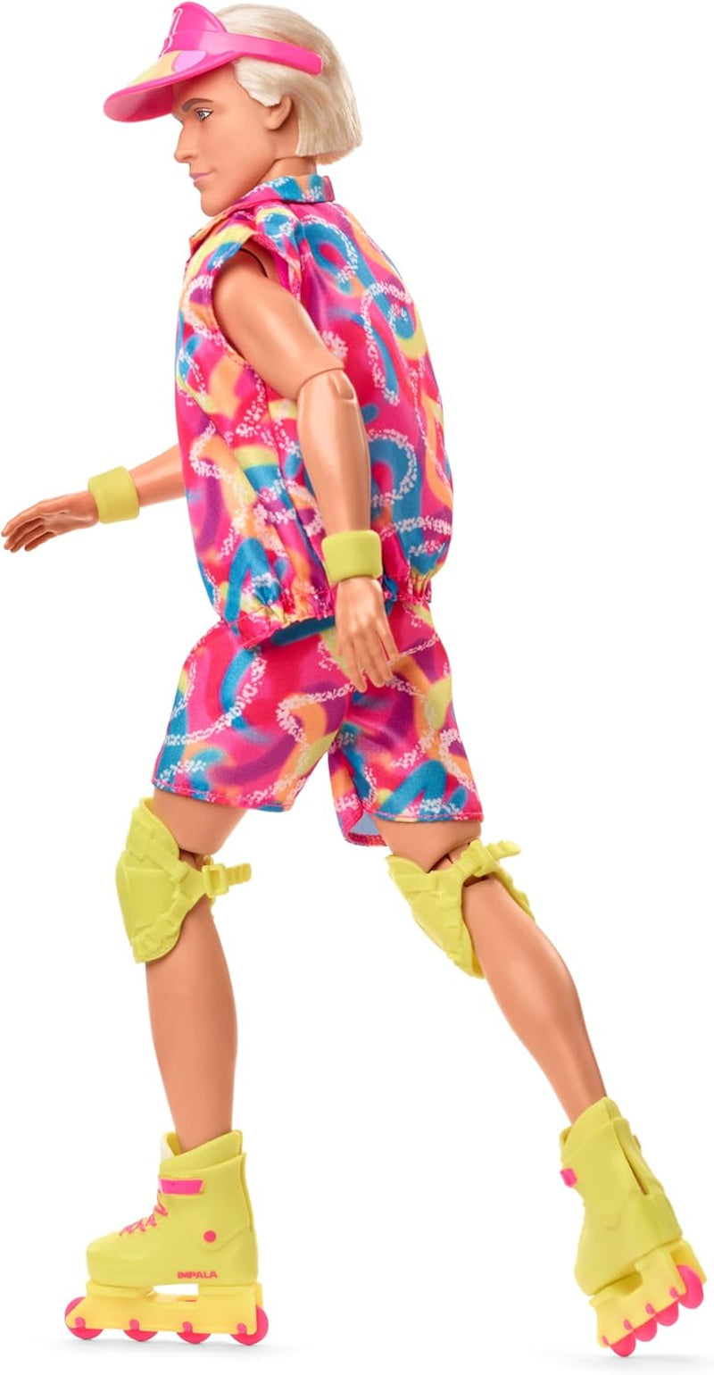 Barbie-Ken-Puppe zum Sammeln aus dem Film mit Retro-Skating-Outfit und Inline-Skates, JBJ51, [Mehrfarbig]