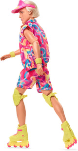 Barbie-Ken-Puppe zum Sammeln aus dem Film mit Retro-Skating-Outfit und Inline-Skates, JBJ51, [Mehrfarbig]
