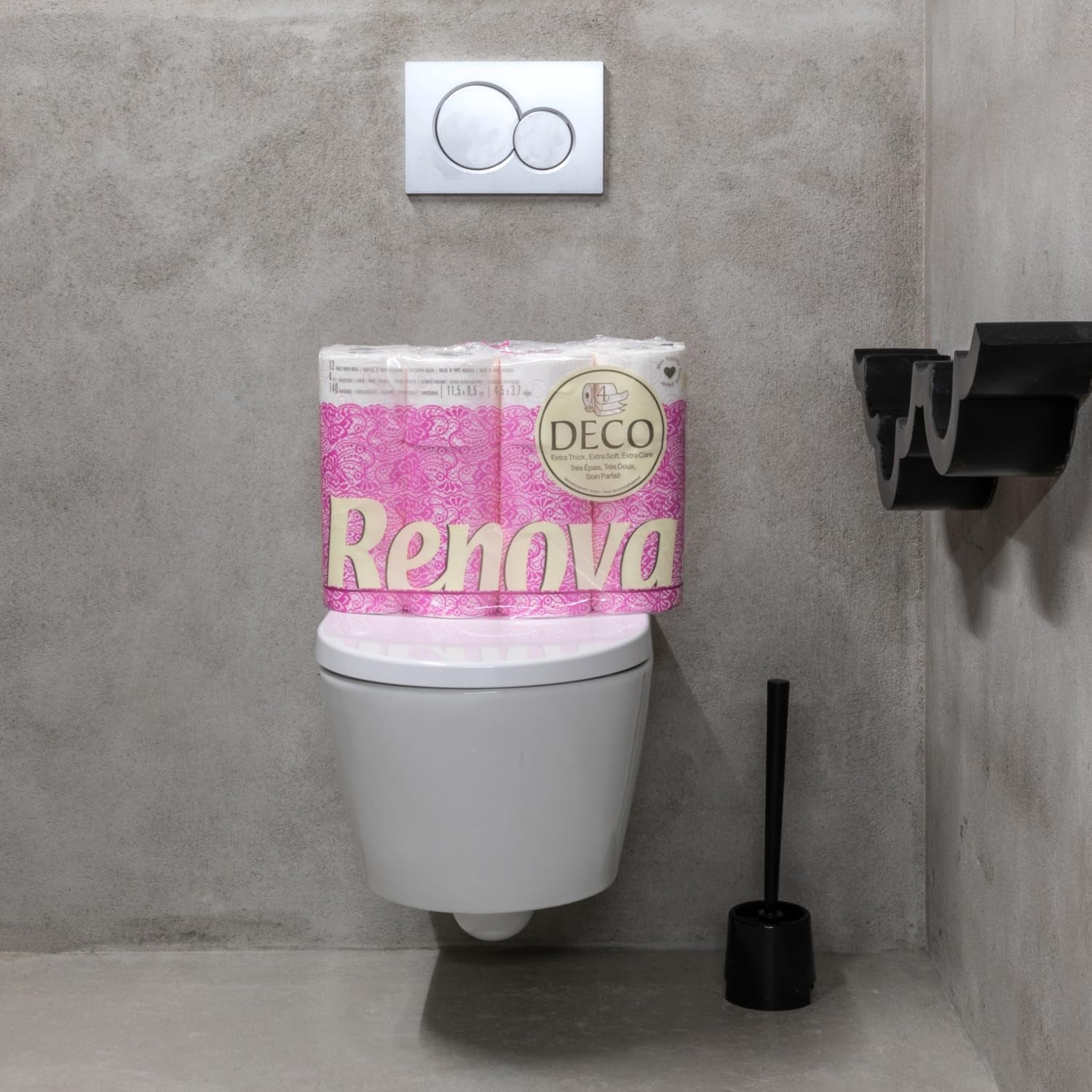 Toilettenpapier Renova 4 Schichten weiß dekoriert duftend – 12 Rollen Rolle Blanco Decorado Perfumado