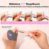 Aokitec 14 Stück Silikon Tool Nägel Pinsel Für Gel Naillack UV, Wiederwendbare Gel Pinsel Für UV Naillack Chrome Nail Powder, Nail Art Zubehör Für Ombre Blush Mirror Effekt, Nägel Selber Machen