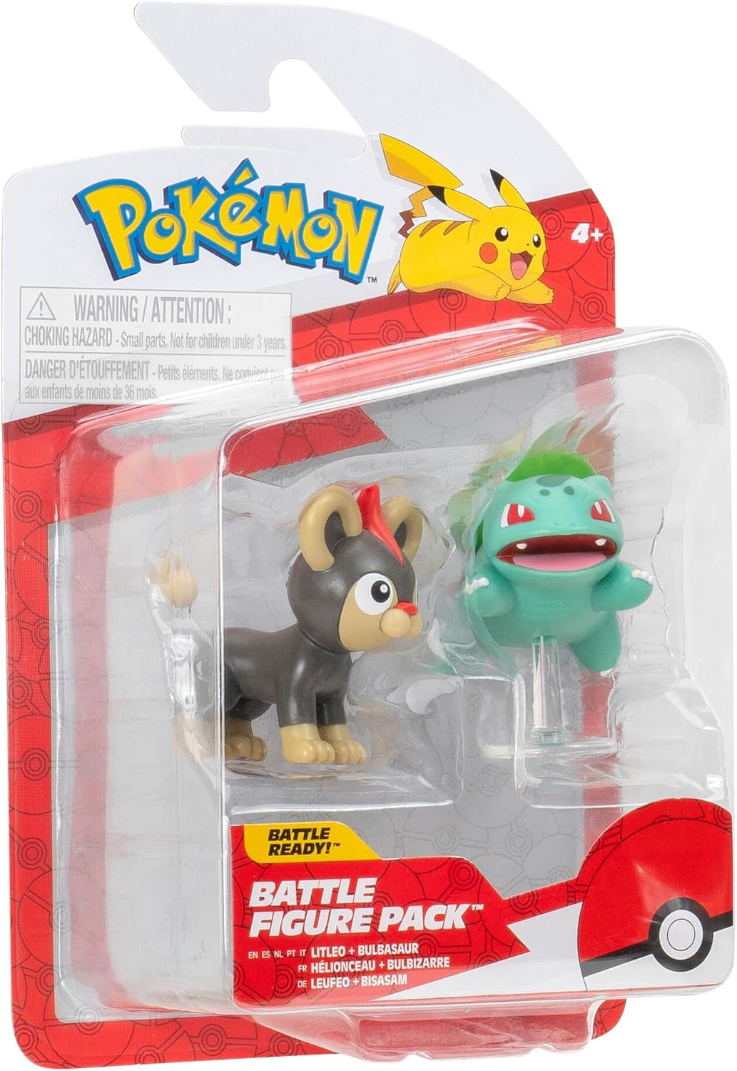 Pokémon PKW3583 – Battle Figure Pack – Leufeo & Bisasam, Offizielle detaillierte Figuren, je 5 cm Actionfiguren Naty Shop