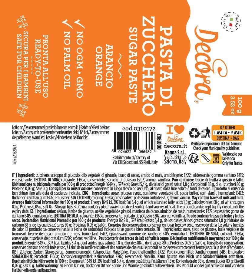 0310172 ORANGENFONDANT 100 G Zuckerpaste Naty Shop