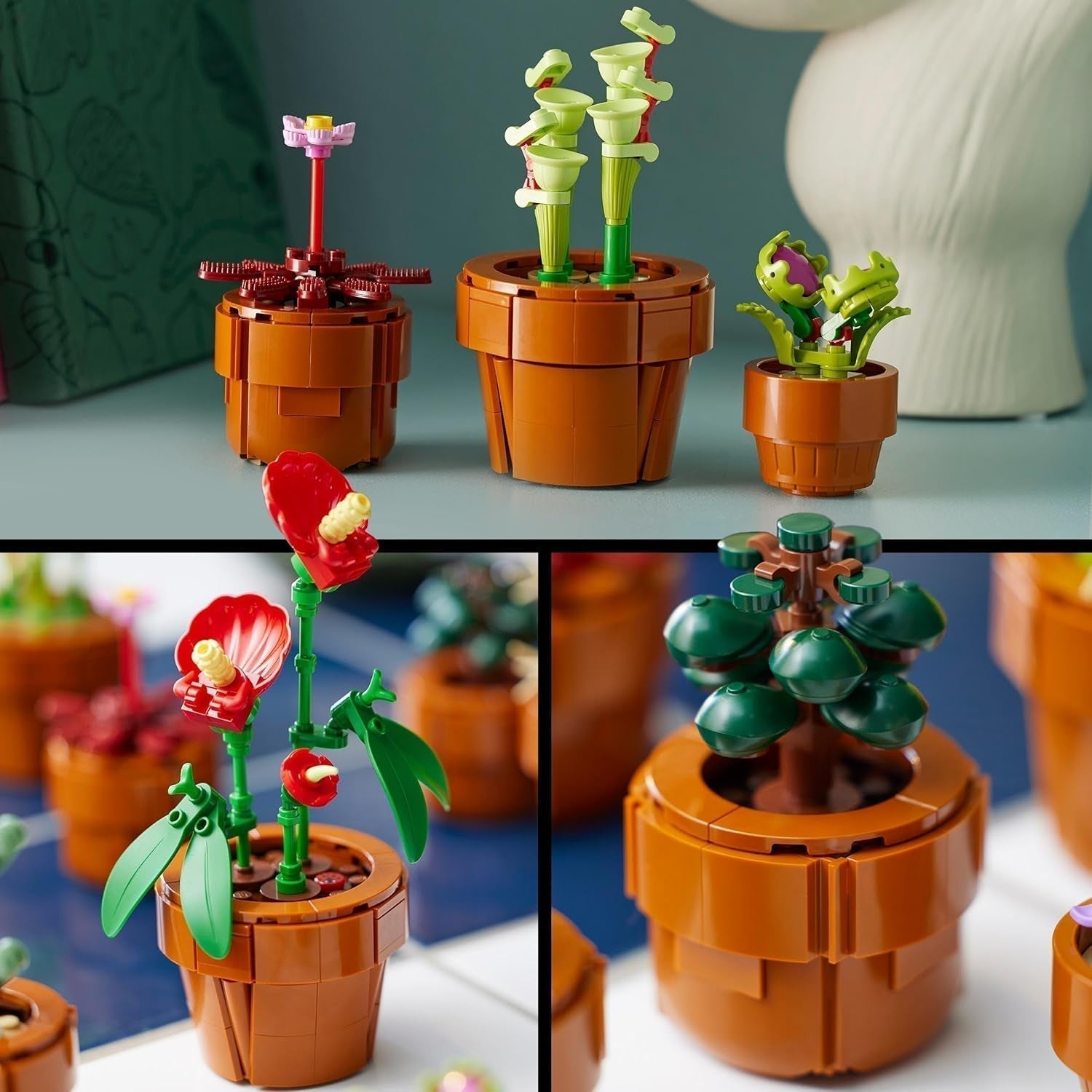 LEGO Icons Mini-Pflanzen, 9 baubare künstliche Blumen, Botanik-Sammlungsset für Erwachsene mit baubarem Terrakotta-Topf, Heimdekoration, Geschenk für Frauen und Männer 10329 Bausets Besuchen Sie den LEGO-Store