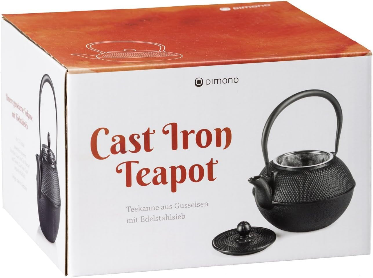 Dimono traditionelles Teeservice aus Gusseisen: Teekanne, Stövchen und 2 Teetassen