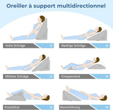 Verstellbares Keilkissen, hochdichtes Schaumstoff-Lesekissen mit Nackenrolle für Bett und Couch, ergonomischer Bettkeil für Schlaf-Reflux-Apnoe, Beinkissen, Rückenkissen zum Lesen, Spielen oder Fernsehen