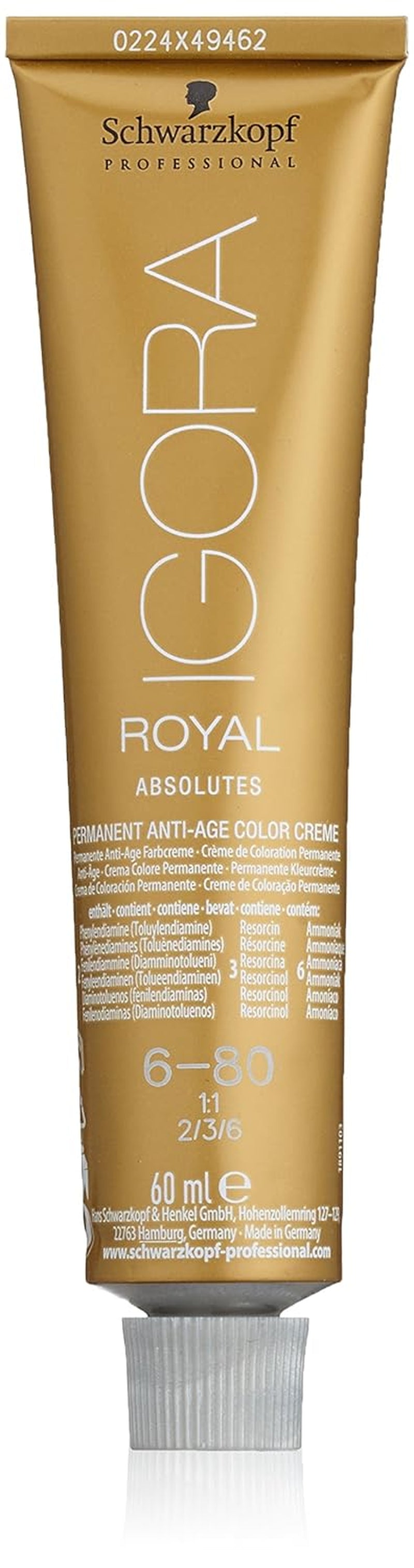 Igora Royal Absolute Age Blend Haarfarbe, 7-560 Mittelgoldenes Schokoladenblond, 60 ml Naty Shop Haarfarbe 6-80 Natürliches Dunkelrotblond 60 ml (1 Packung)