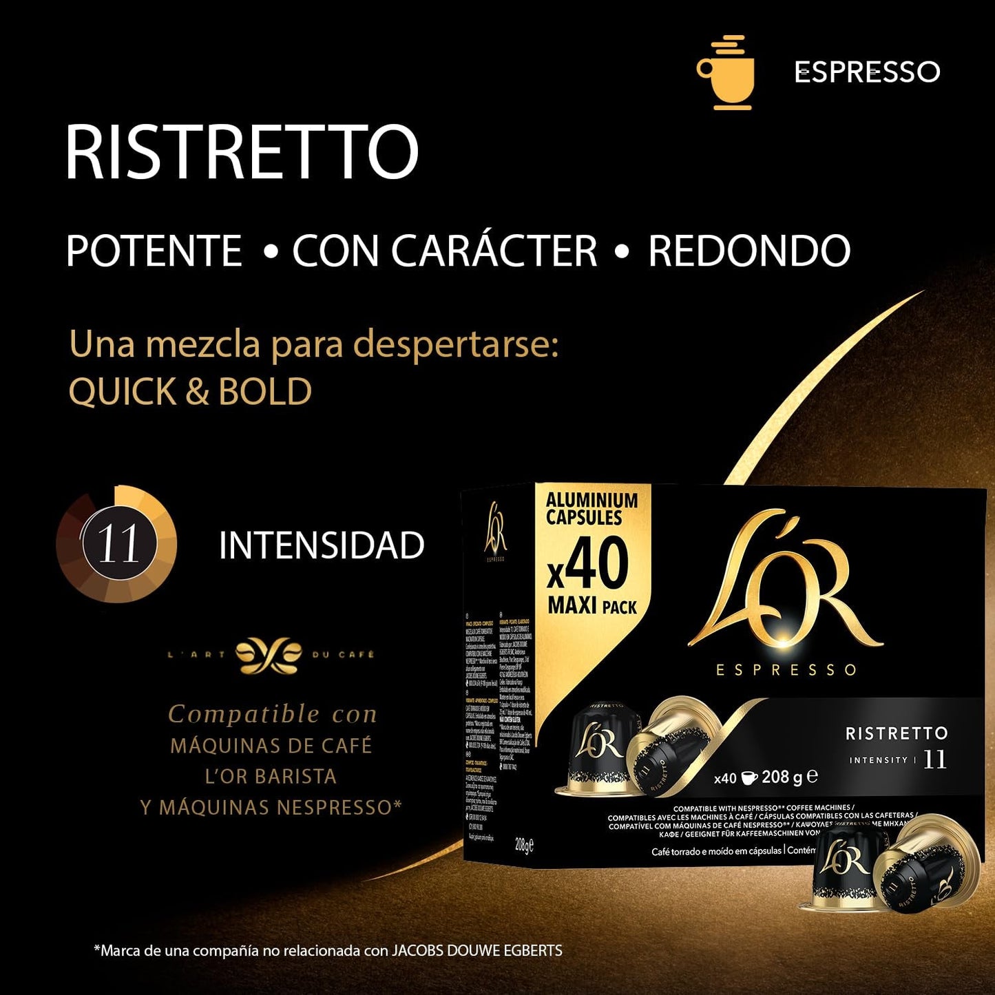 Kapseln aus Aluminium, Ristretto, Intensität 11, 40 Stück, 208 g