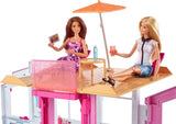 Barbie Dream House, 3-stöckiges Stadthaus mit 5 Zimmern, inklusive Zubehör wie Möbeln, faltbar und Aufbewahrung, Spielzeug für Kinder ab 3 Jahren, DLY32