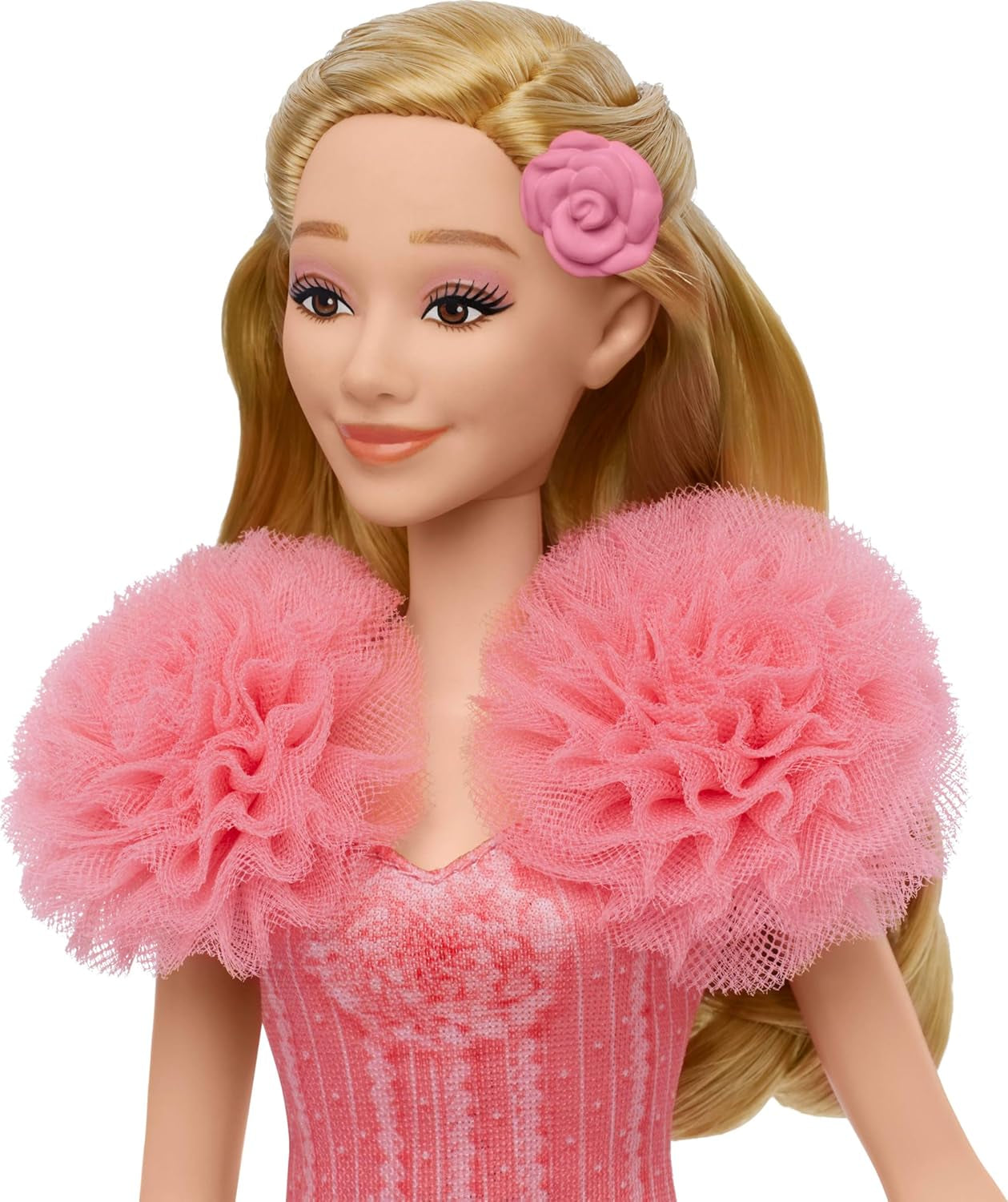 Mattel Glinda aus „Wicked and Accessories“, bewegliche, vom Film inspirierte Puppe mit abnehmbarem Outfit, singt „Loved by Us“ JLG49 Pink