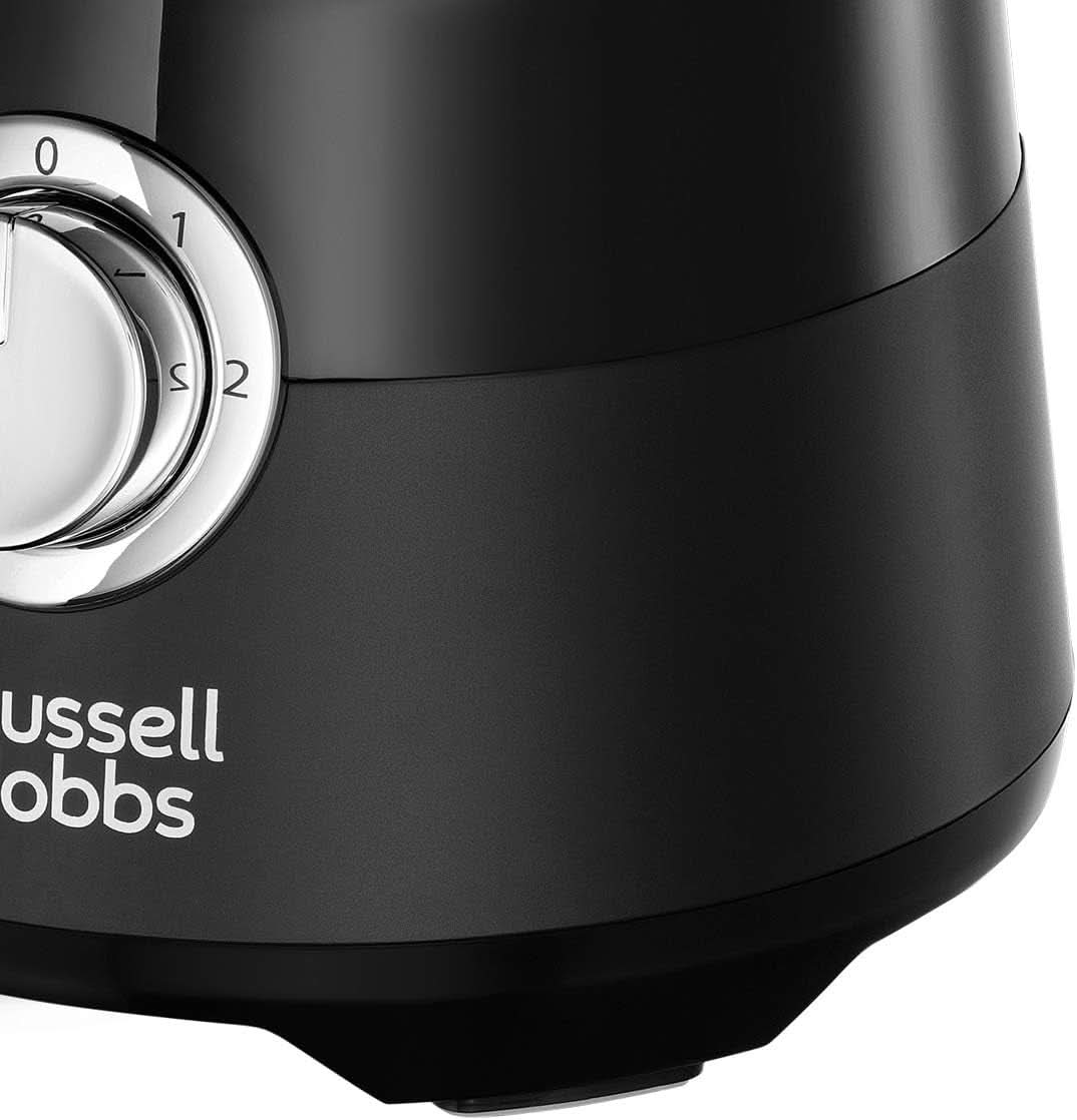 Russell Hobbs Standmixer [1.5L Glasbehälter] Matt Schwarz (Starker 0.9PS Motor, Impuls-/Ice-Crush-Funktion, Edelstahlmesser, Bpa-Frei Mixer, Elektrischer Zerkleinerer, Smoothie-Maker) 24722-56 Kitchen Naty Shop
