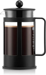 Bodum Kenya Kaffeemaschine – 350 ml/3 Tassen – manuelle French Press aus Borosilikatglas und Edelstahl – spülmaschinenfest – hergestellt in Portugal