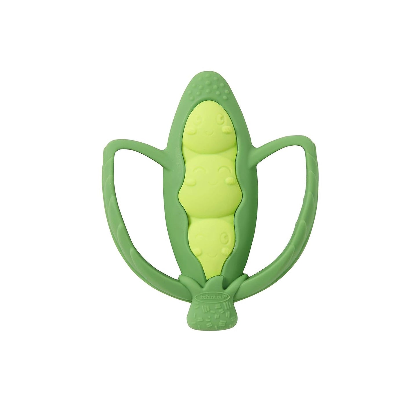Infantino Lil' Nibbles, Beißring aus strukturiertem Silikon, BPA-freies Baby-Beißspielzeug, weich, leicht zu halten, sensorische Stimulation für Kleinkinder, Brokkoli