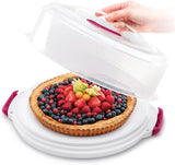 Metaltex Kuchenbehälter, höhenverstellbar, Polypropylen, weiß/transparent, ⌀ 30 cm, höhenverstellbar 8 und 15 cm Frischhaltedosen Naty Shop