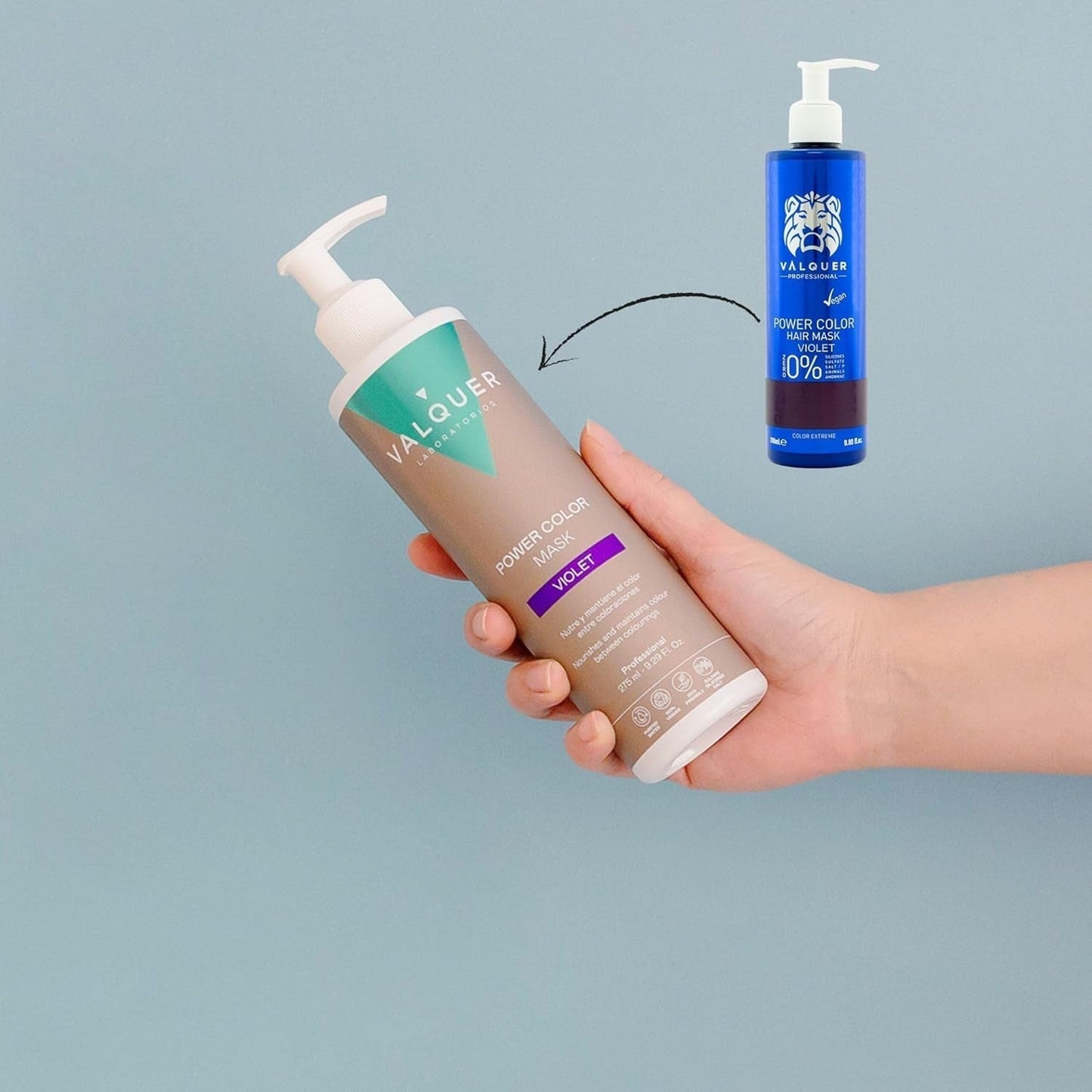 Valquer Power Color Mask vegane und silikonfreie Formulierung Verleiht Haarfarbe 290 ml Lila Haarmaske Naty Shop