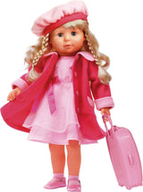 Bayer Design 94635AA Charlene, funktionale interaktive Puppe mit verschlafenen Haaren und Augen, spricht und singt 90 Sätze, 2 Gedichte und 8 Lieder, 46 cm, Pink