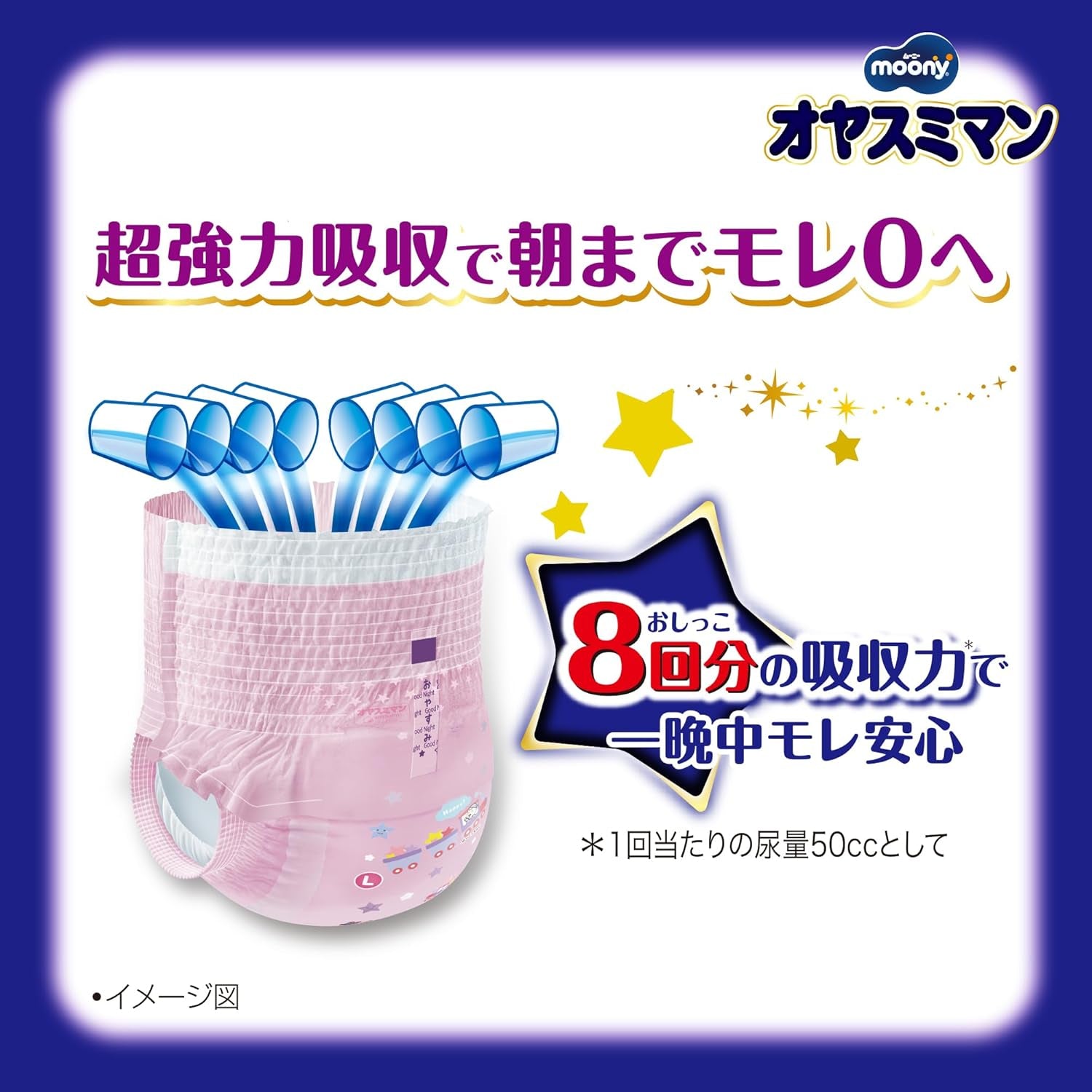 Nachtwindeln Oyasumiman Girl, 9 - 14 kg, 30 Blatt