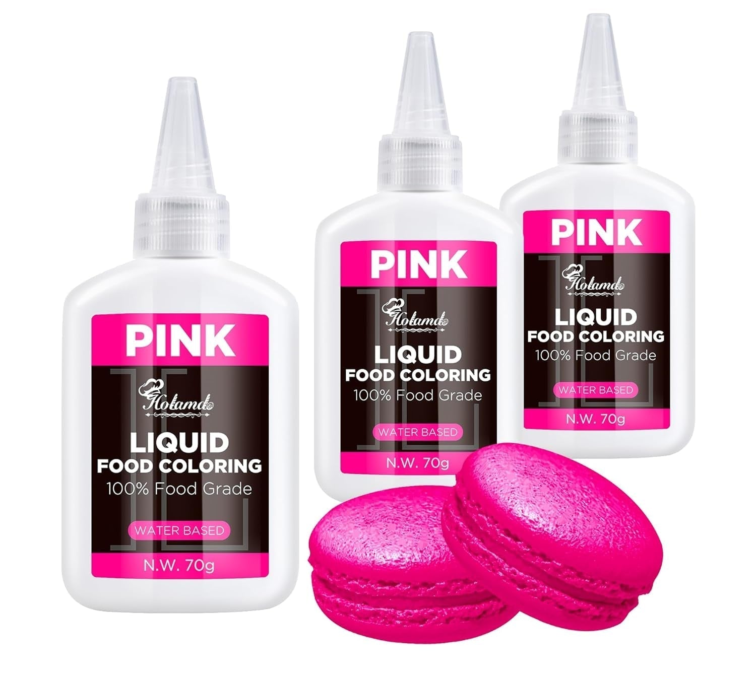 Flüssige Lebensmittelfarbe, Red Velvet Lebensmittelfarben-Set zum Backen von Kuchen, Makronen, Keksen, Lebensmittelfarbe zum Dekorieren von Kuchen, Flüssigkeit zum Färben von Getränken (70 g x 3)