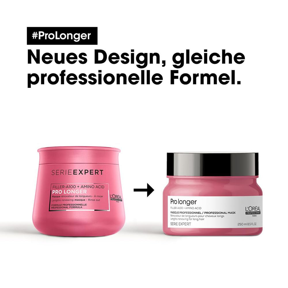 L'Oréal Professionnel Haarstärkende Maske für langes und dünnes Haar mit Füllstoff A-100 und Aminosäuren, Serie Expert, Pro Longer Mask Haarmaske Naty Shop