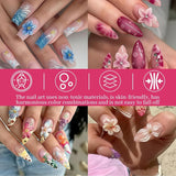 50 Stück 3D Blume Nail Charms Set, Buntes Nageldesign Zubehör, Nägel Charms Und Nagel Art Charms, Perfekt Für Nailart, Maniküre Dekoration Und DIY Nageldesign