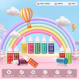 Flüssiges Lebensmittelfarbset, 18 Farben x 10 ml, hochkonzentrierte Lebensmittelfarbe zum Backen von Kuchen, Keksen, Macarons, Kuchendekoration, Ostereiern, Fondant, Teig, DIY-Schleim, Seifen, Backzubehör