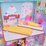 Kidkraft Candy Castle Puppenhaus aus Holz mit Möbeln und Zubehör, Lama-Einhorn-Figurenhaus, Eiskuchen-Lift und Gummistuhl für Puppen, Spielzeug für 3-Jährige, 20242 Naty Shop Puppenhäuser
