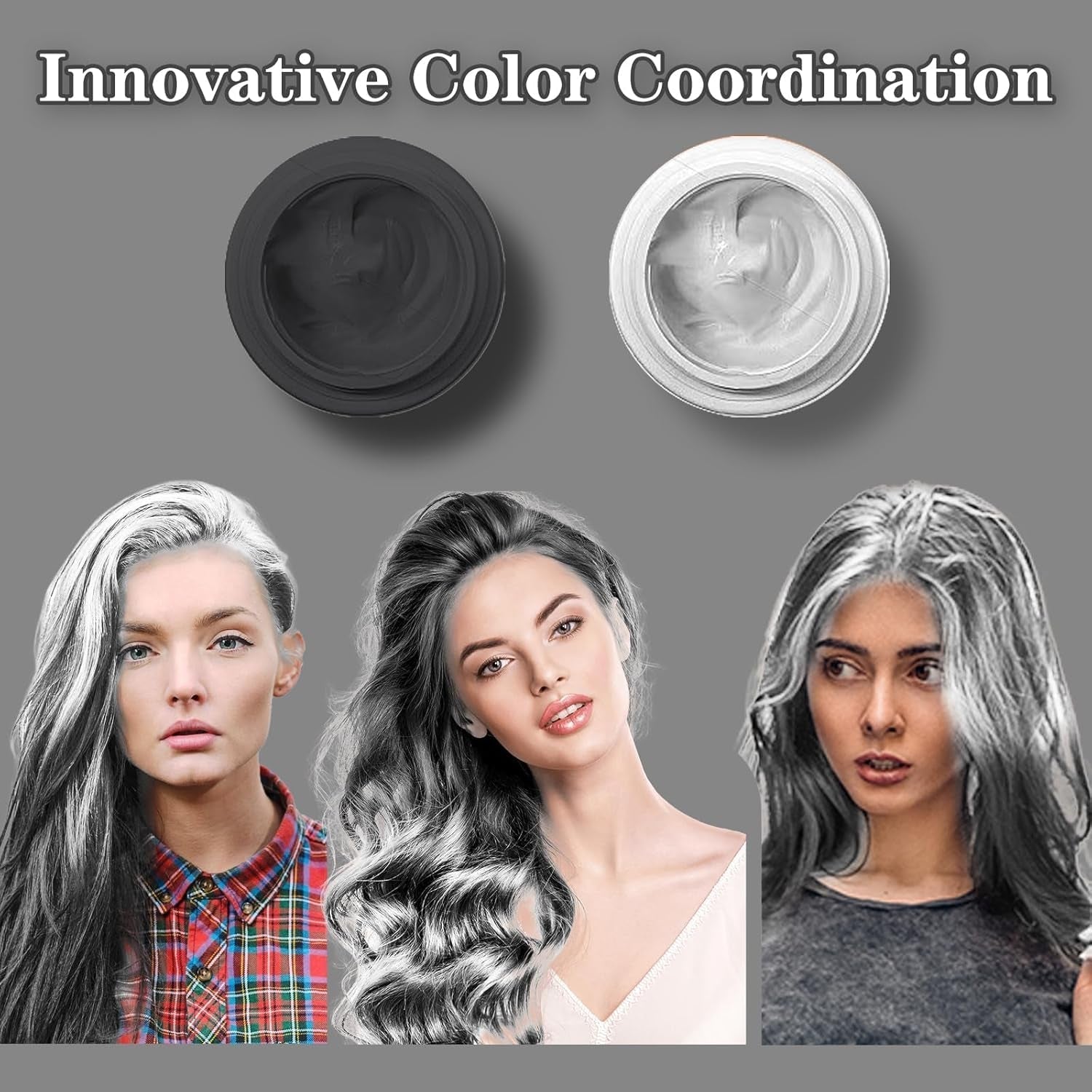 COLAYERIST Temporäre, waschbare schwarze Haarfarbe, Haarfärbewachs für Männer und Frauen, Haarwimperntusche für Party oder Cosplay, schmutzfreie Haarfärbeprodukte, Haarfärbemittel, Naty Shop