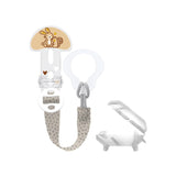 MOM Clip it! & Cover Schnullerband mit Saugerschutz, Längenverstellbarer Schnullerhalter mit abnehmbarem Ring, Geeignet für Schnuller, Beißringe und Spielzeug, Hase